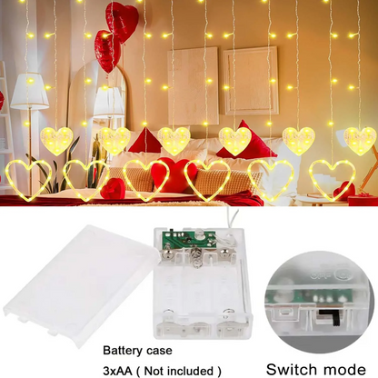 LED Heart Curtain Light