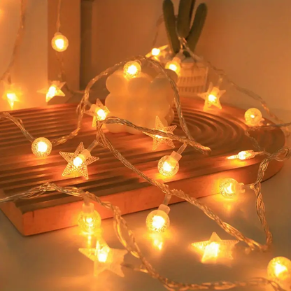 Star & Globe LED String Lights