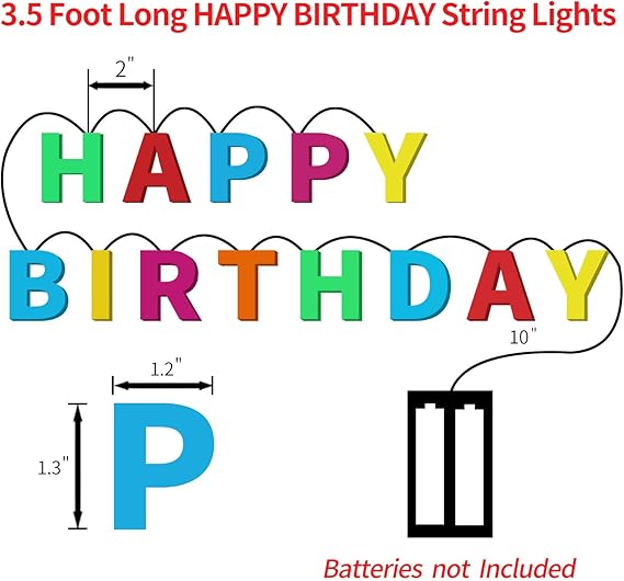 Happy Birthday Letters String Lights