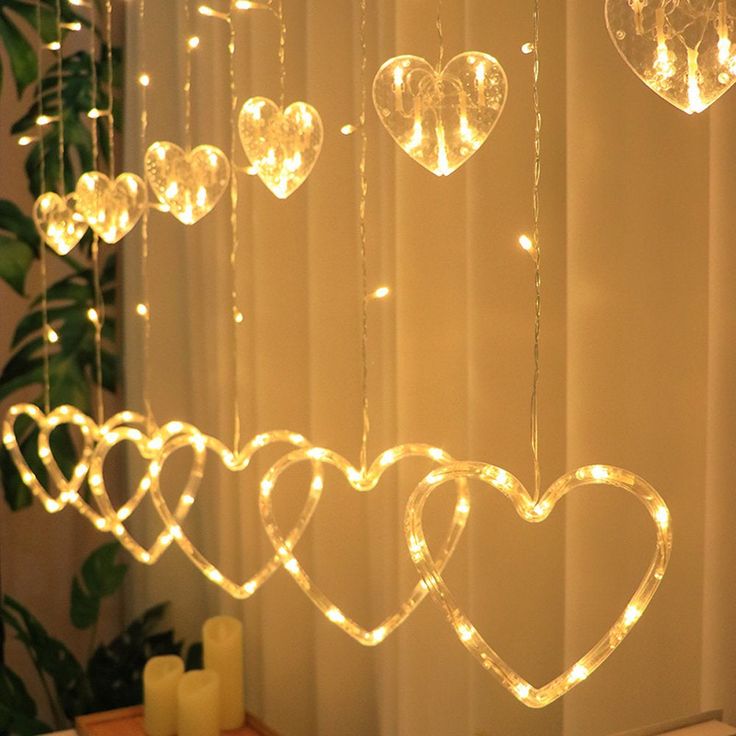 LED Heart Curtain Light