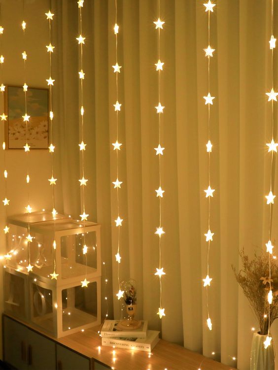 Star Shaped Curtain String Lights