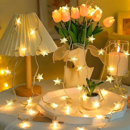 Star Shaped Curtain String Lights