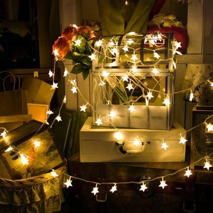 Star Shaped Curtain String Lights