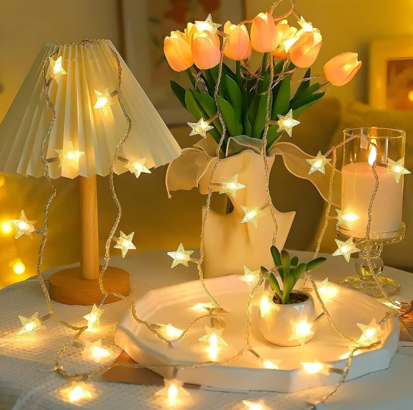 Star Shaped Curtain String Lights