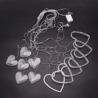 LED Heart Curtain Light