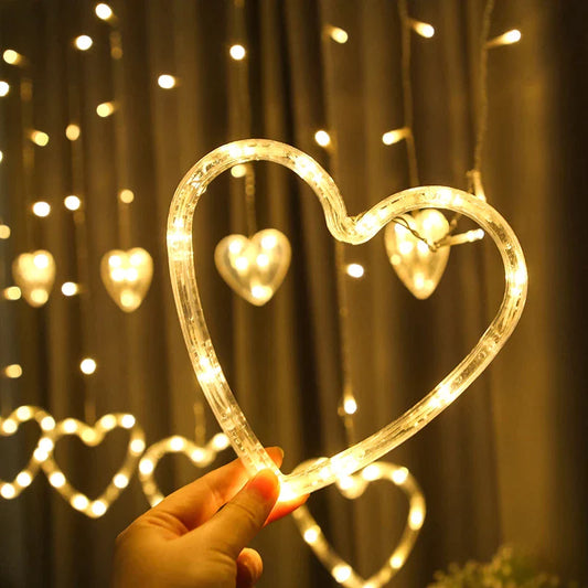 LED Heart Curtain Light