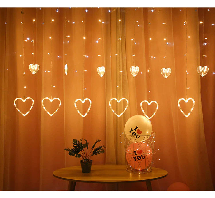 LED Heart Curtain Light